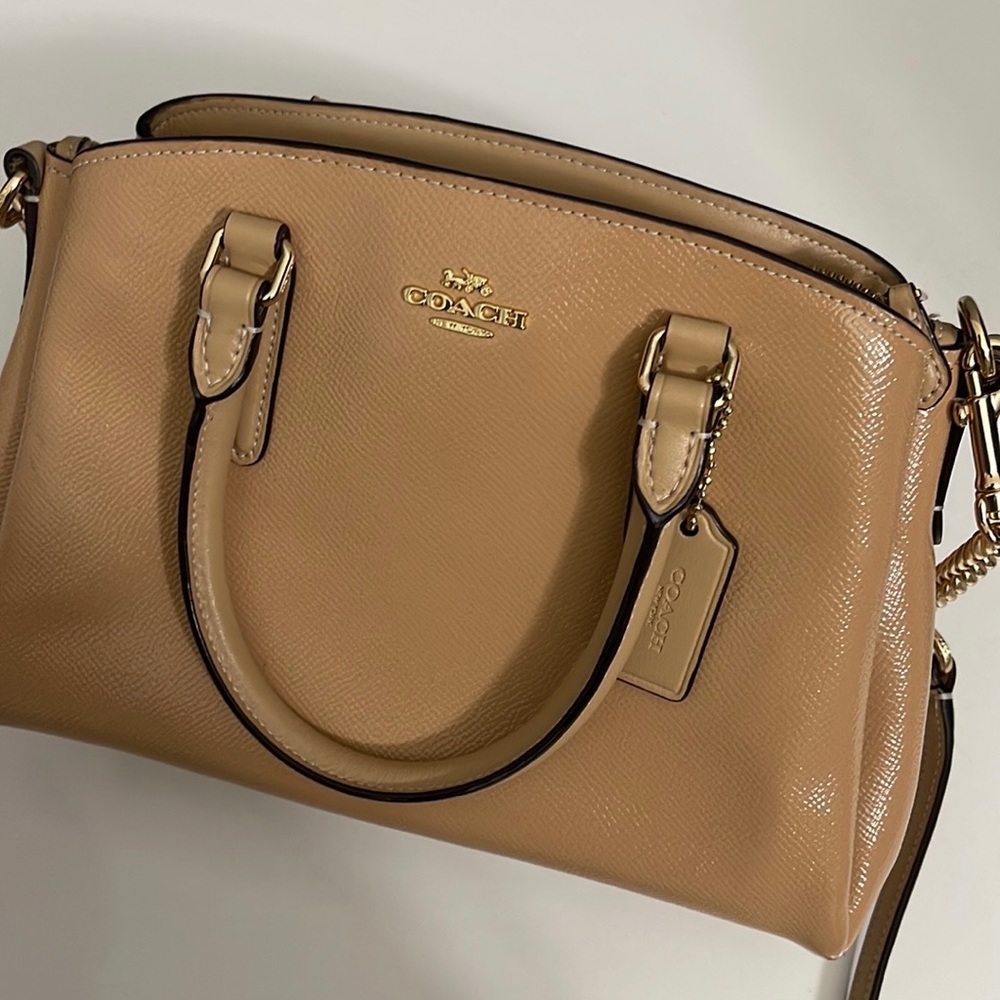 Cute Gold/Taupe Coach Mini Lillie Bag
